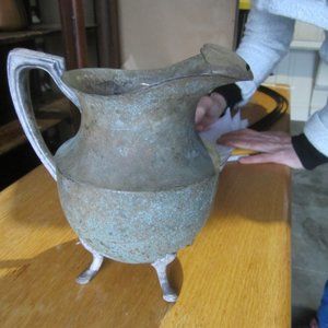 VTG 60'S METAL WATER PITCHER, LARGE PITCHER
